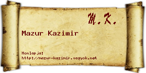 Mazur Kazimir névjegykártya